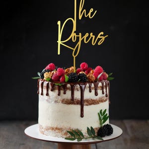 Personalized Wedding Cake Topper, Custom Couples Script Cake Topper for Weddings, Rustic Wedding cake topper, Anniversary Cake toppers