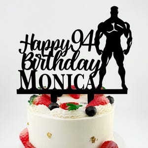 Bodybuilder Cake Topper, GYM, Strong Man, Weightlifter Theme, GYM Party Decoration, Strong Man Birthday, Personalized Birthday Cake Topper