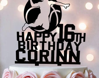 Basketball Birthday Cake Topper, Personalized Sports Party Decor
