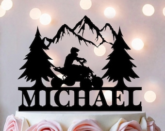 Adorno para pastel de ATV, decoración para fiesta de cumpleaños todoterreno