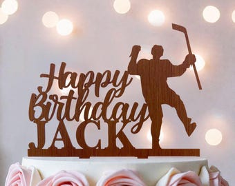 Hockey Birthday Cake Topper, Sports Party Decoration