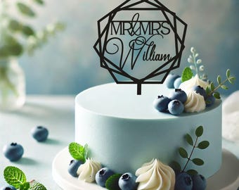 Wedding Cake Topper, Wooden Wreath, Floral Decor