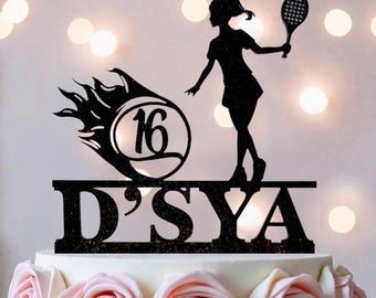 Tennis Birthday Cake Topper, Custom Name, Sports Party