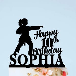 Karate Cake Topper, Girl Karate Birthday, Martial Arts, Female Karate Cake Decoration, Tae Kwon Do Topper for Girl, Karate Theme Party Decor