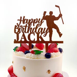 Hockey Cake Topper, Hockey Birthday Party, Ice Hockey Cake Topper, Personalized Birthday Cake Topper, Sports Birthday, Hockey Decorations
