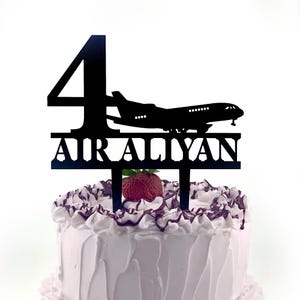Airplane Cake Topper, Pilot Birthday Cake Topper, Aviation Theme, Airplane Party Decoration, Flying Birthday Party, Pilot Happy Birthday