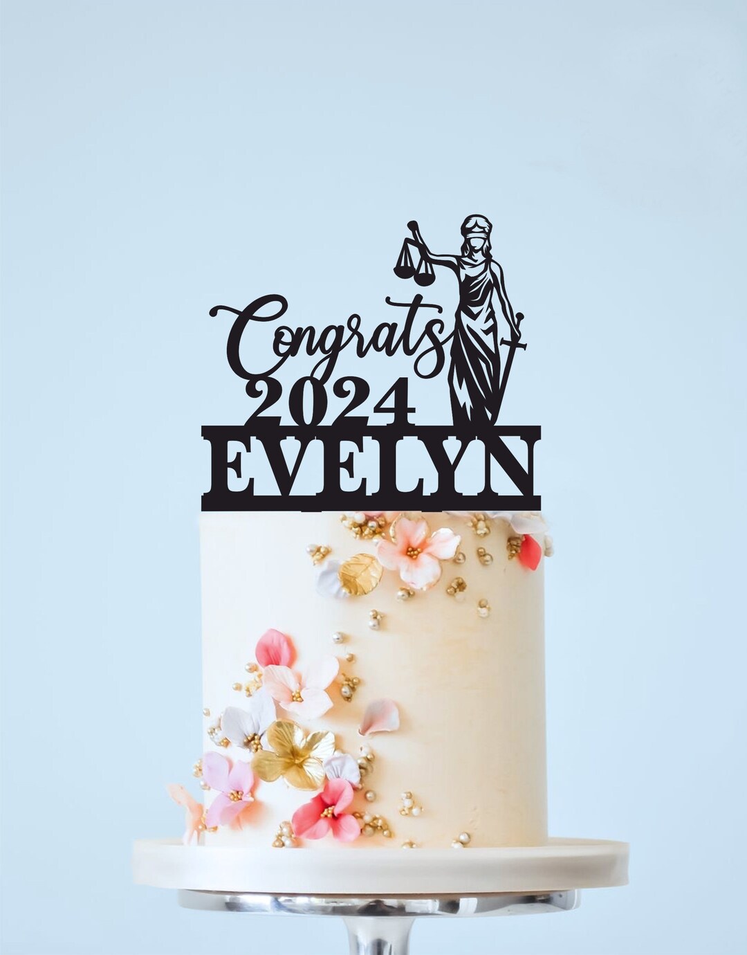Lawyer Grad Cake Topper, Law School Graduation Topper, Class of 2024 Graduation, Congrats Judge ...