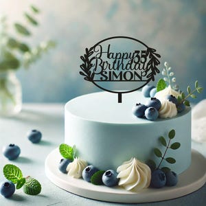 Personalized Birthday Cake Topper: Custom Name & Age