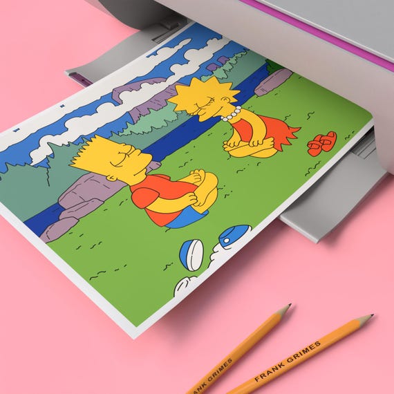 Lisa Simpson and Bart Simpson Meditation Digital Art Print | Instant  Download Printable Wall Decor - Etsy