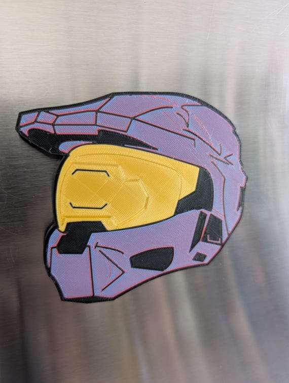 Master Chief Helmet Magnet – Eco-Friendly PLA, Halo Inspired, Multiple Colors & Styles, Gamer Gift