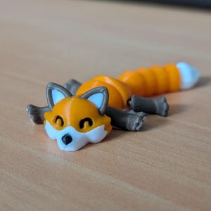 Flexi Trash Animals Duo, 3D Printed Fidget Toys, Raccoon, Opposum, Skunk, Red Panda, Fox - Animals Only