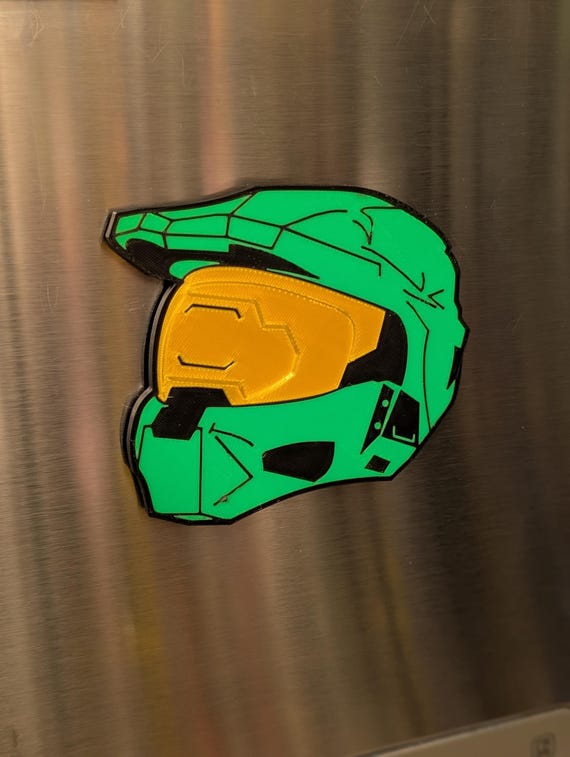 Master Chief Helmet Magnet – Eco-Friendly PLA, Halo Inspired, Multiple Colors & Styles, Gamer Gift