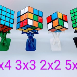 3D Printed Low Poly Atlas – Stylish Rubik's Cube Stand for home, office, party, countertop