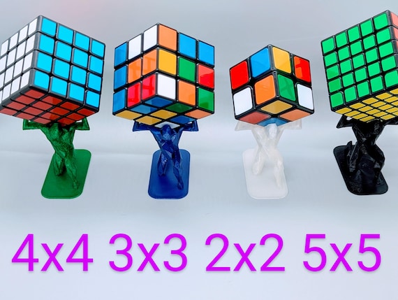 3D Printed Low Poly Atlas – Stylish Rubik's Cube Stand for home, office, party, countertop