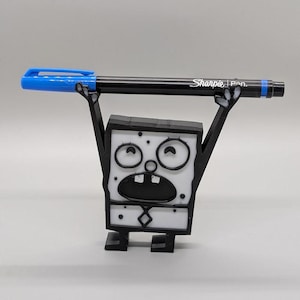 Cartoon Inspired Pencil Holder | Funny SpongBoob Desk Organizer | 3D Printed Office Supply Caddy | Cartoon Gift for Artists & Students