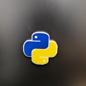 3D Printed Python Programming Logo Magnet | Computer Science Developer Fridge Magnet | Custom Software Engineer Gift, Data Science Tech Nerd