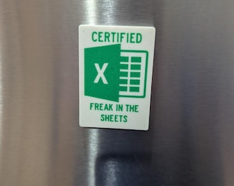 Certified Excel Nerd Magnet | Freak in the Sheets | Business Card Size Spreadsheet Gift