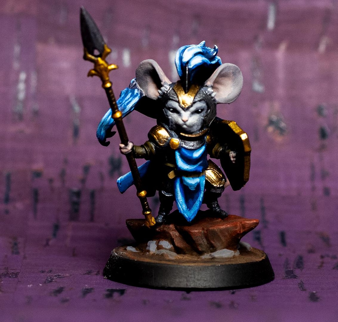 Mouseling Knight Pro Painted 32mm Mousefolk Fighter Miniature | D&D Mouseling Warrior ...