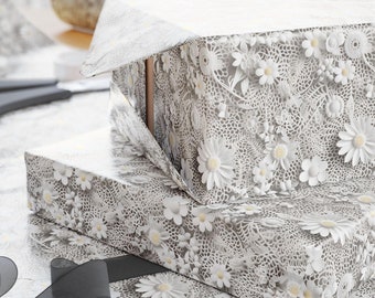 Floral Wedding Gift Wrap, Engagement Bridal Shower, Choice of Size