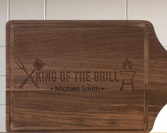 Grilling Cutting Board, Personalized Father's Day Gift for Him, BBQ Gift for Men's Birthday, Dad Gift, Grandpa Gift, Grill Customized Board