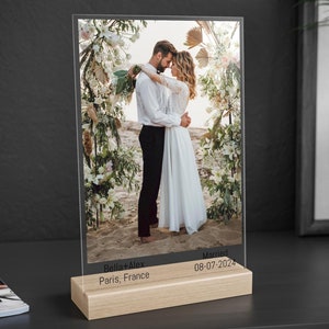 Custom Wedding Photo Gifts, Perfect Personalized Anniversary Acrylic Photo Gift for Husband and Wife