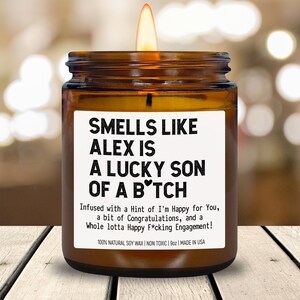 Custom Engagement Gift, Personalized Engagement Gifts, Engaged Candle, Bridal Shower Gift, Funny Engagement Gift, Bride to Be, Wedding Gift