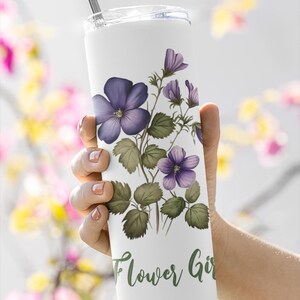 Custom Bridesmaid Name Birth Flower Tumbler, Custom Birth Flower Tumbler with Straw Bridesmaid Proposal Gifts Matching Wedding Tumbler