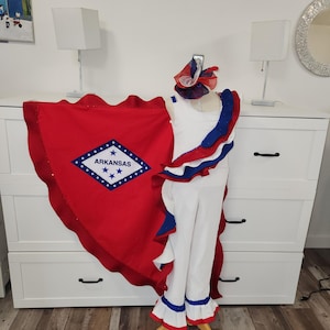 Patriotic Red, White, and Blue Ruffle Pageant Outfit