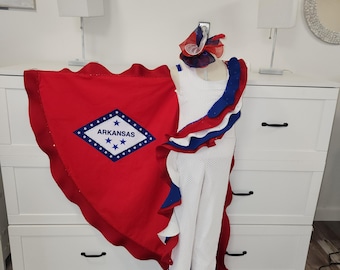 Patriotic Red, White, and Blue Ruffle Pageant Outfit