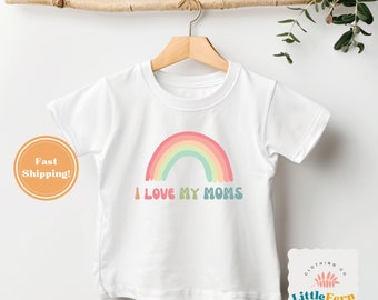 Kocham moją mamę Pride Month Koszulka dla niemowląt i małych dzieci - LGBTQIA+ - Rodzina LGBTQ - Tęczowy strój dla małych dzieci - Toddler Pride - Prezent dla niemowląt Pride - Retro