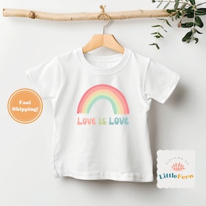 Fun Pride Baby & Kleinkind Shirt - Liebe ist Liebe - Pride Month Baby Shirt LGBTQIA + - LGBTQ Familie - Regenbogen Kleinkind Outfit - Kid Pride Shirt