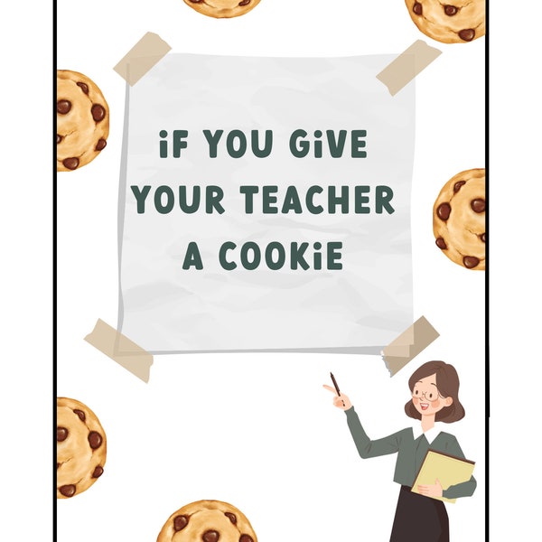 If You Give Your Teacher a Cookie Book Template Etsy If You Give Your Teacher a Cookie Book Template Etsy