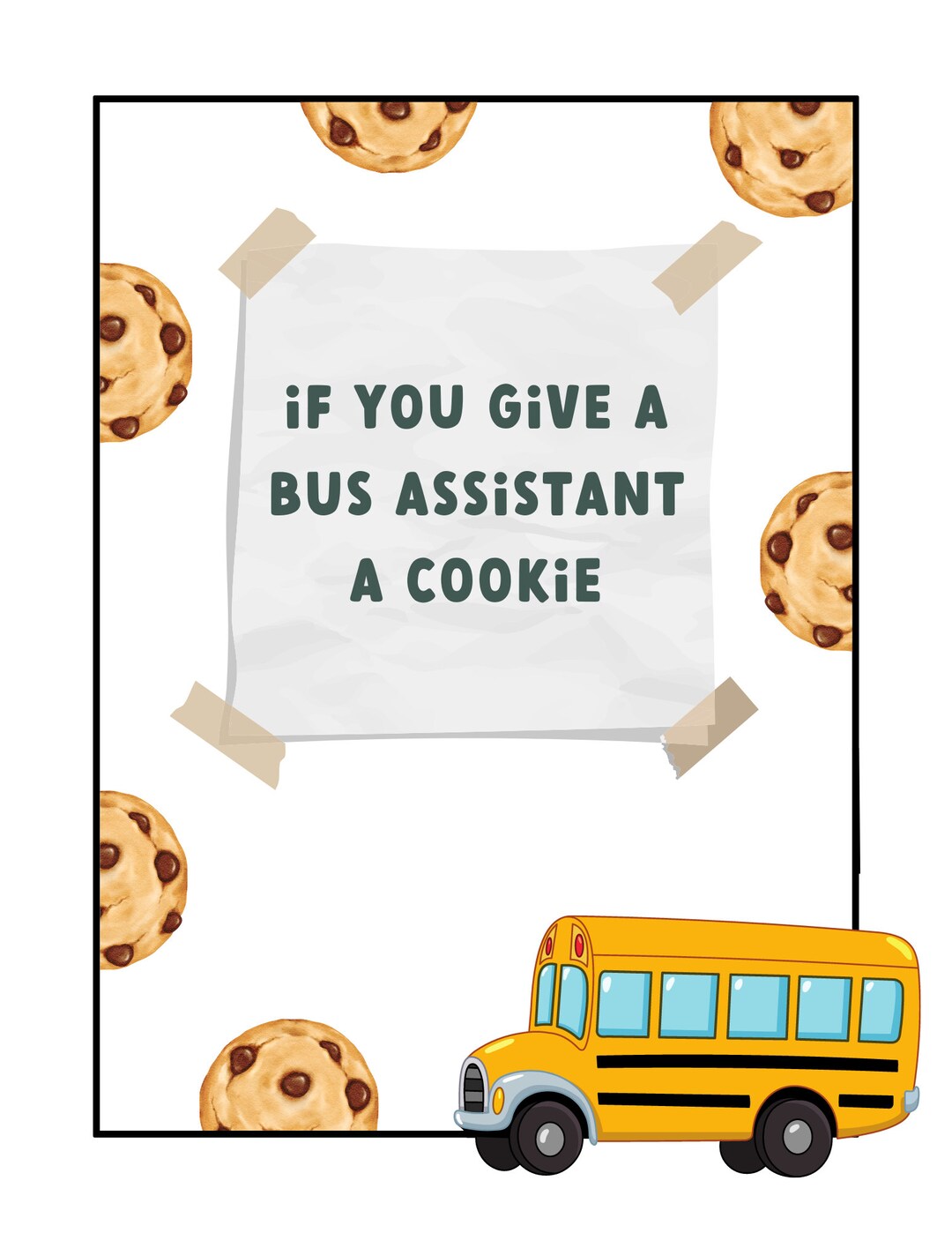 If You Give A Bus Assistant A Cookie - Etsy