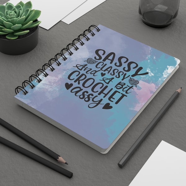 Funny Quote Spiral Notebook 5x7 - Lined Journal for Crafters, 150 Pages, Colorful Background - Unique Gift Idea