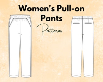 Women's Pull-on Pants Sewing Pattern, Pants Sewing Pattern, Sewing Pattern, Pajama Pants, Linen Pants, Palazzo Pants, Cargo Pants Pattern