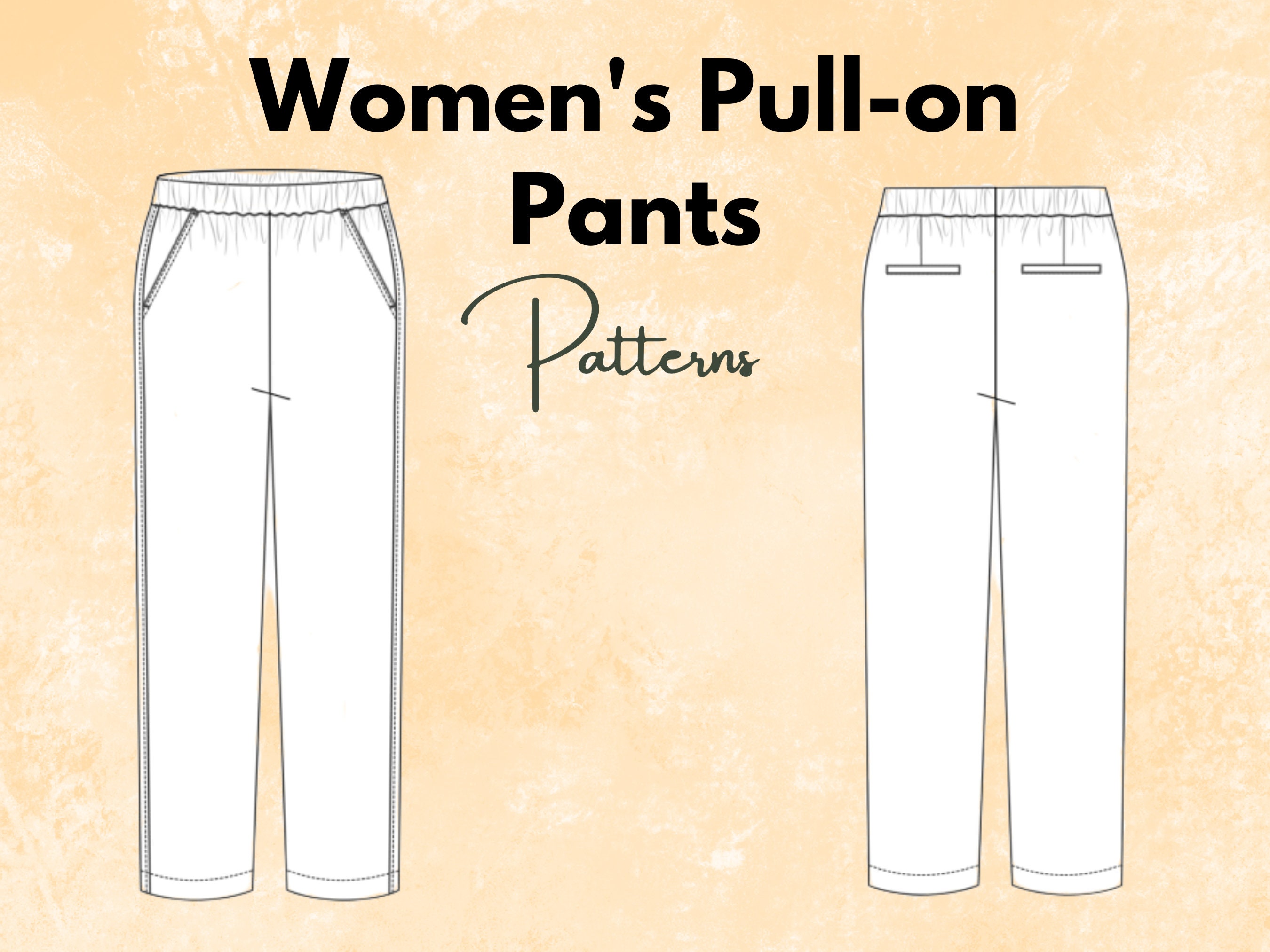 Women's Pull-on Pants Sewing Pattern, Pants Sewing Pattern, Sewing ...