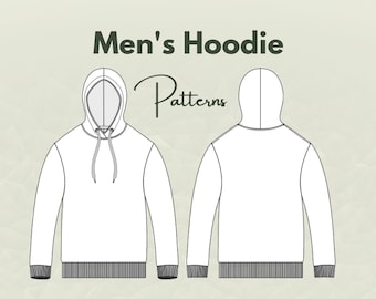 Men's Hoodie Sewing Pattern, Sewing Pattern, Custom Hoodie, Street Wear, Sweatshirt Pattern, Embroidered Hoodie Fall Hoodie Aesthetic Hoodie