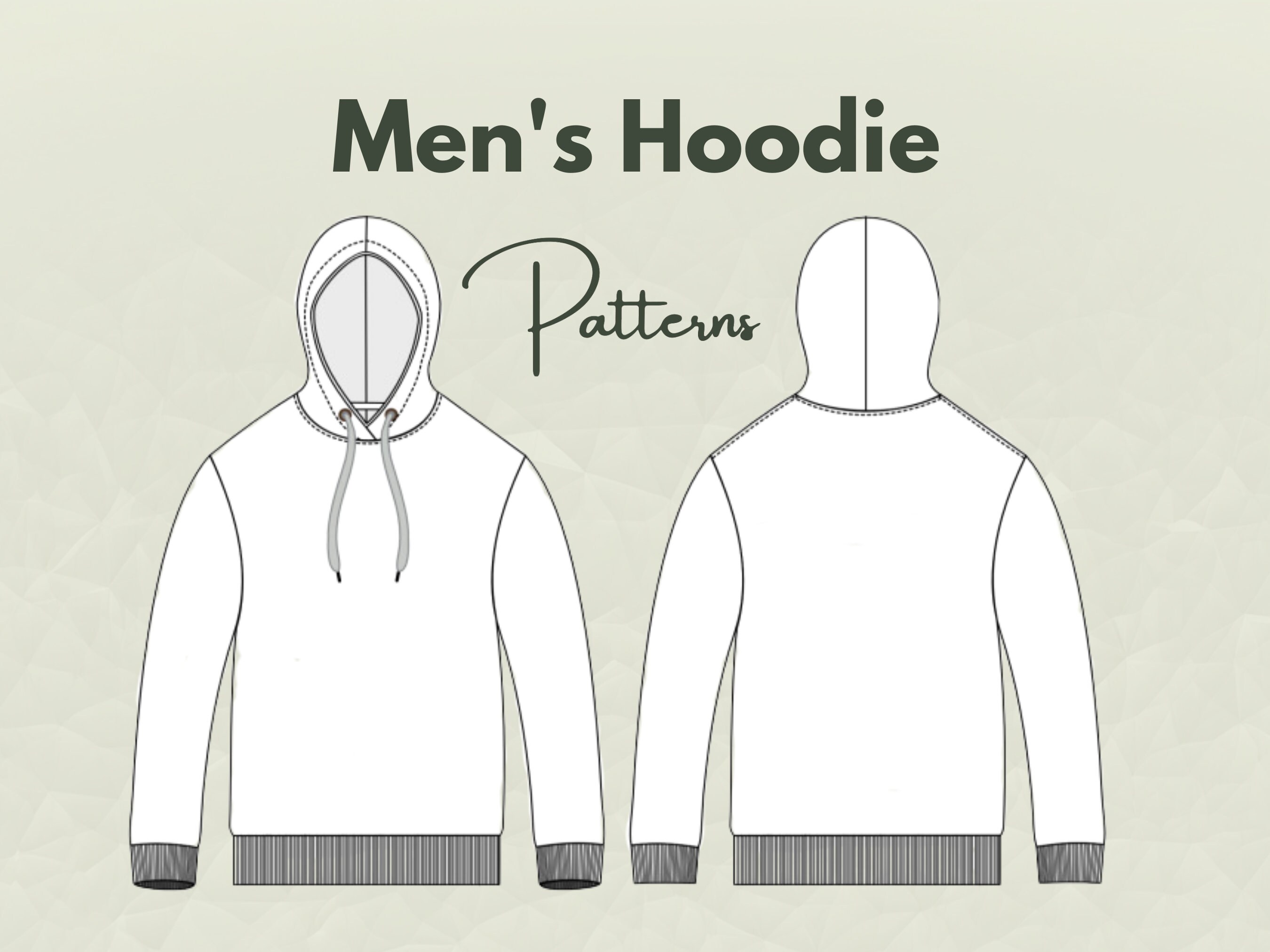 Men's Hoodie Sewing Pattern, Sewing Pattern, Custom Hoodie, Street Wear ...