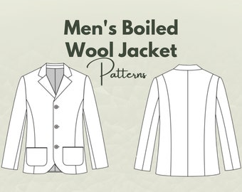 Men's Boiled Wool Jacket Sewing Pattern, Jacket Sewing Pattern, Sewing Pattern, Mens Jacket, Bomber Jacket, Quilted Jacket, Patchwork Jacket