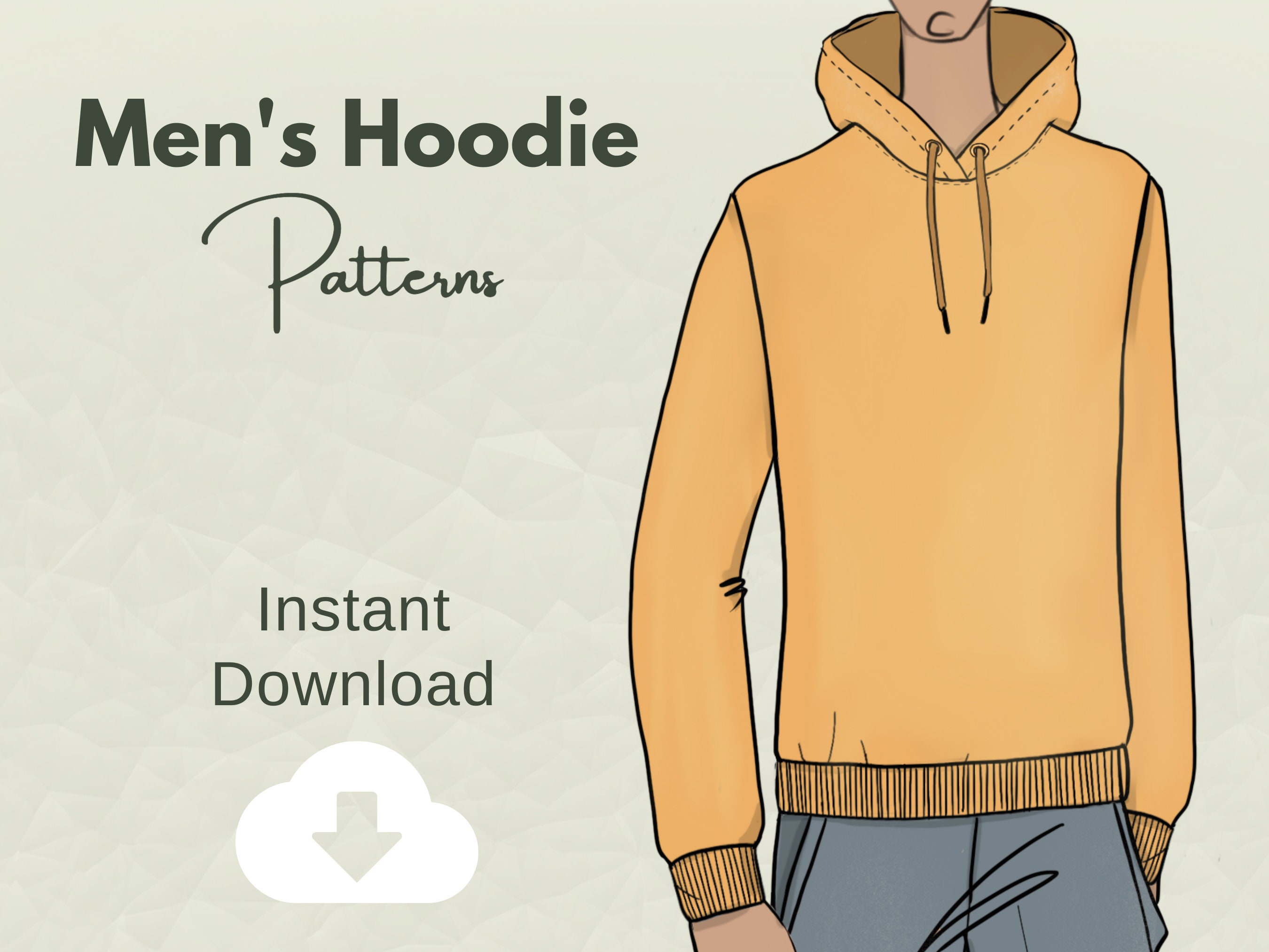 Men's Hoodie Sewing Pattern, Sewing Pattern, Custom Hoodie, Street Wear ...