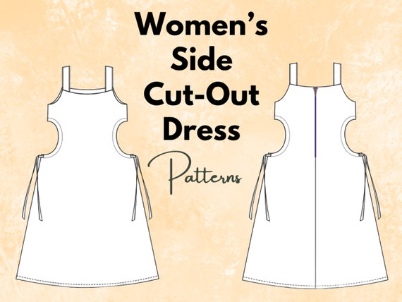 Women's Side Cut-out Dress Sewing Patterns, Summer Patterns, Midi Dress,  Linen Dress Pattern, Girls Dress Pattern, Cottagecore Dress - Etsy