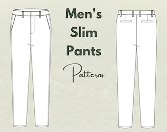 Men's Slim Pants Sewing Pattern, Men's Sewing Pattern, Sewing Pattern, Slim Pants, Men Bottom Jeans, Jeans, Linen Pants, Mens Linen Pants