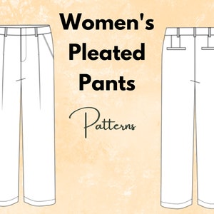 Women&#39;s Pleated Pants Sewing Pattern, Sewing Pattern, Women Pants, Pleated Pants, Trousers, Linen Pants, Pajama Pants, Clothing Patterns