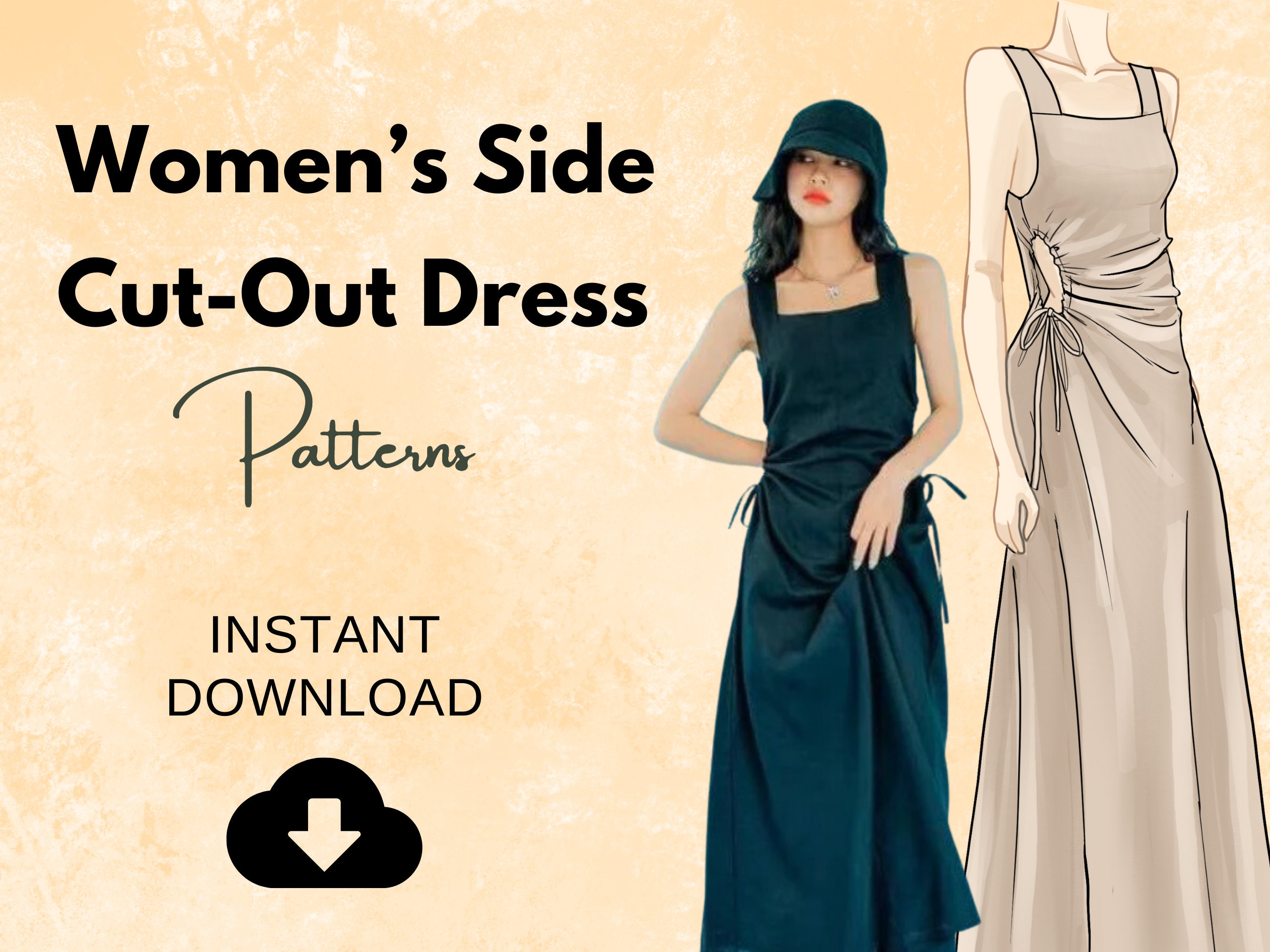 side cut out dress pattern DIY CUTOUT Dress Pattern Drafting Tutorial | Kim Dave