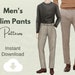 Men's Slim Pants Sewing Pattern, Men's Sewing Pattern, Sewing Pattern ...