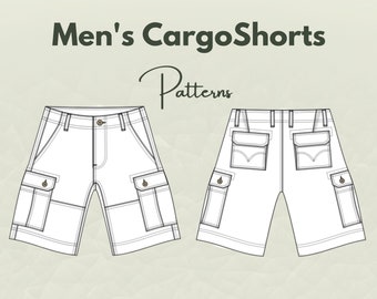 Cartamodello per pantaloncini cargo da uomo, Cartamodello per