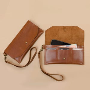 Pochette en cuir véritable