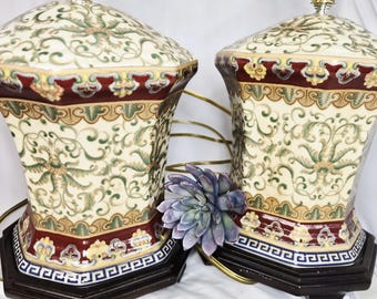 Set of 2 asian lamps