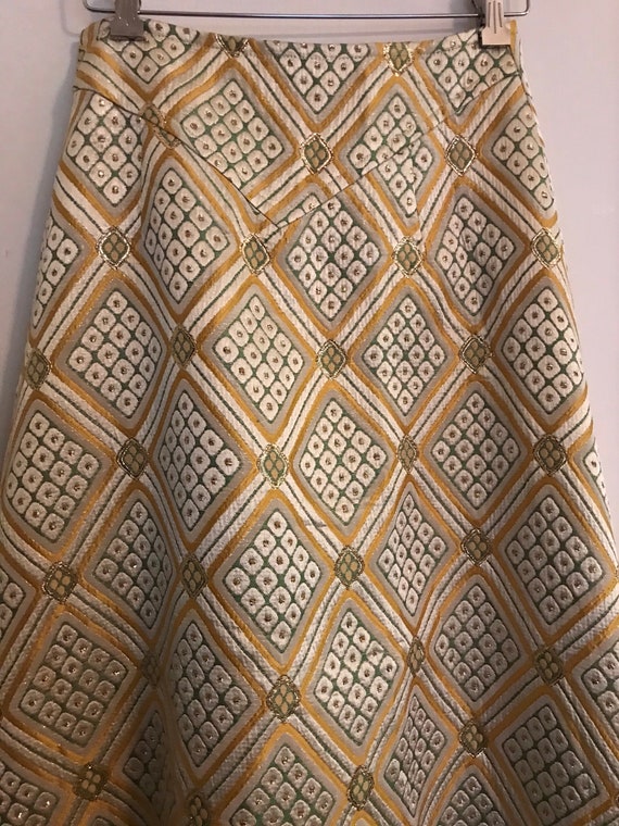 Vintage Metallic Evening Skirt, by Minna, 60’s Geo