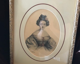 Framed Lithograph of Opera Singer